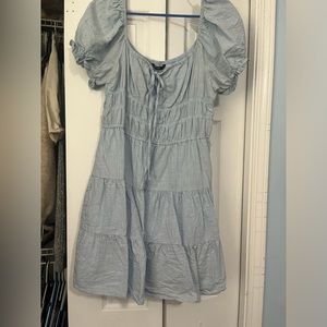 Blue Puff Sleeved Dress
